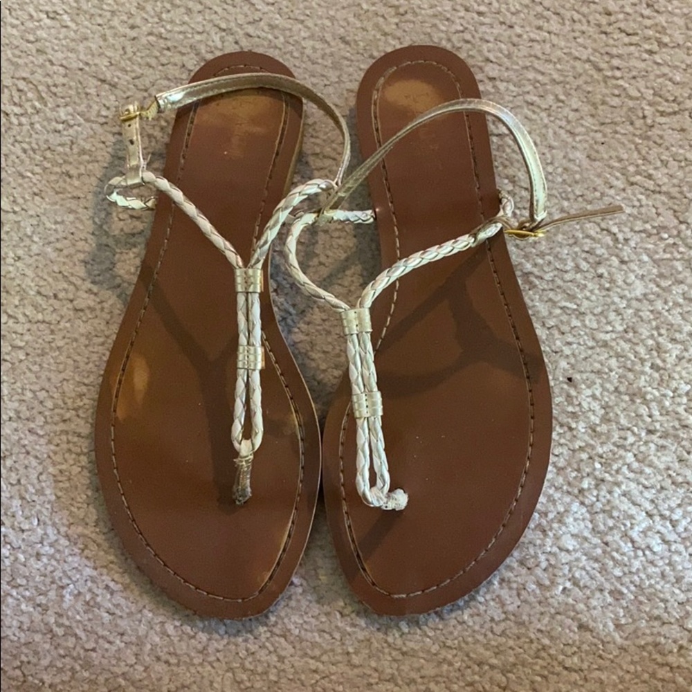 Lauren Ralph Lauren Gold & White Sandels